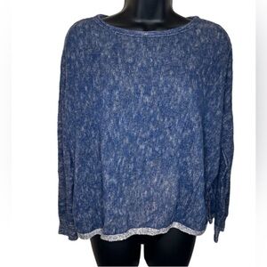 Eileen Fisher Organic Linen & Cotton Women's Blue Knit Sweater Women's Sz Sm/P